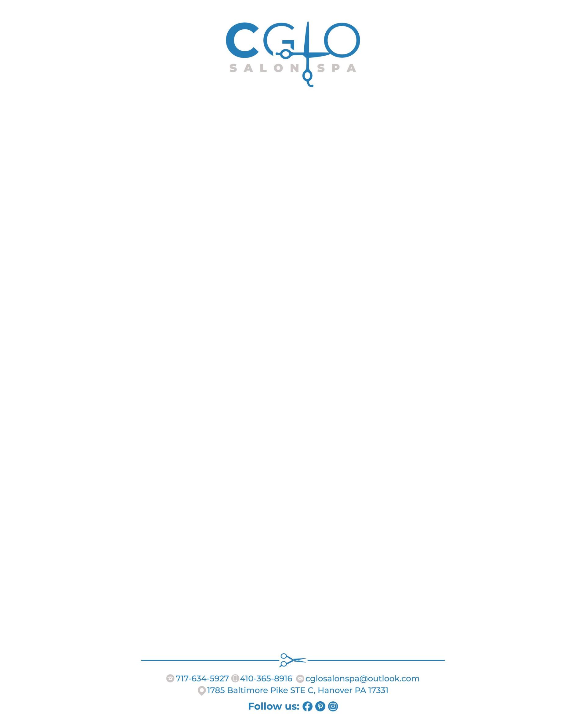 A white letterhead with a blue logo on it.