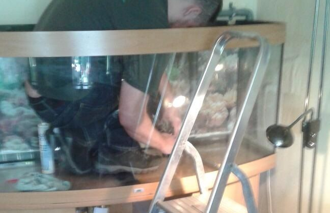 Lekkend aquarium repararen