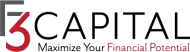 F3 Capital logo with gray, red, and black text and the tagline “Maximize Your Financial Potential”