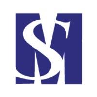 The letter s is in a blue square on a white background.