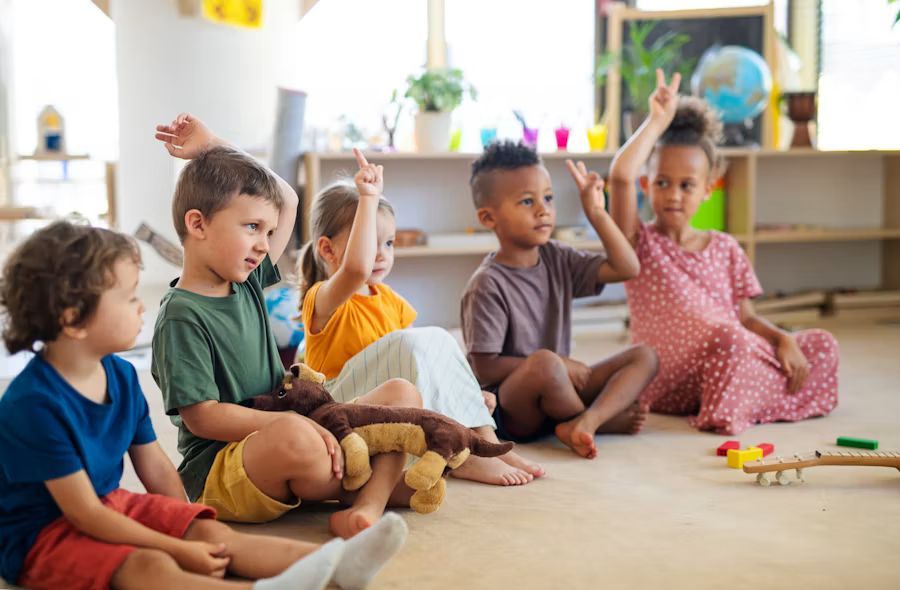Kids raising they hands