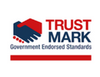 Trust Mark logo with red handshake icon and blue text, “Government Endorsed Standards” beneath it