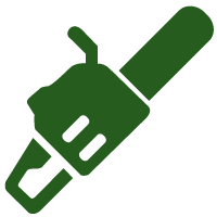 Green electric plug icon with angled cord on white background