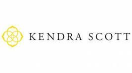 Kendra Scott logo with a gold quatrefoil symbol and text "Kendra Scott".