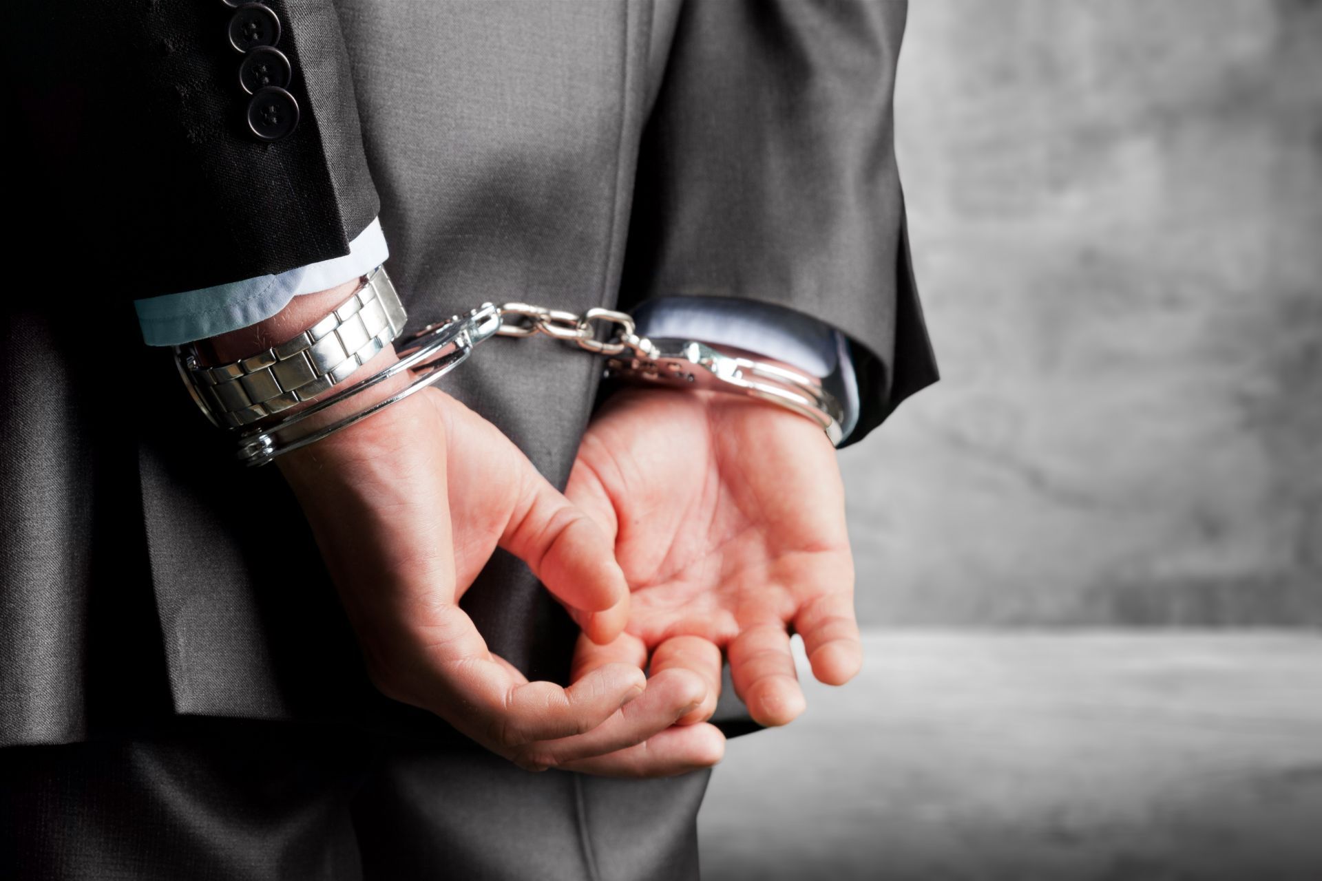 Man with handcuffs on
