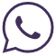 Ein lila WhatsApp-Symbol mit einem Telefon in einer Sprechblase.