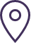 Ein lila Stecknadelsymbol mit einem Kreis in der Mitte auf weißem Hintergrund.