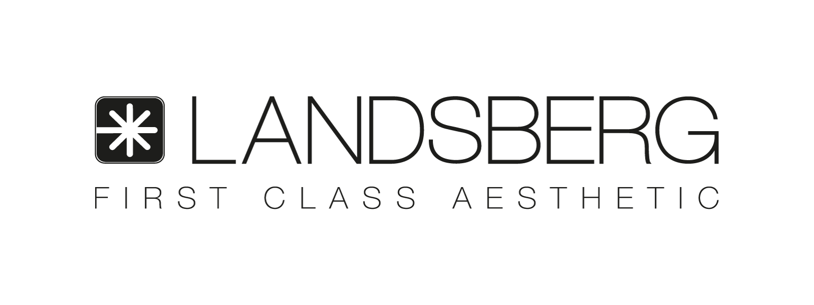 Ein schwarz-weißes Logo für Landsberg erstklassige Ästhetik