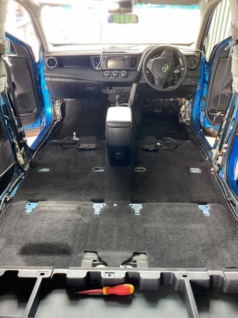 Empty Car Interior with Rear Seats Removed — Beclean Auto Detailing in Mareeba, QLD