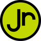 A yellow circle with the letter jr inside of it
