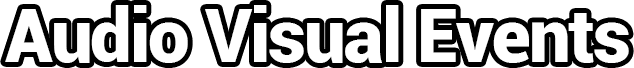 Audio Visual Events Ltd. text with a stroke around it