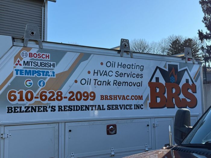 A truck that says brs on the side of it