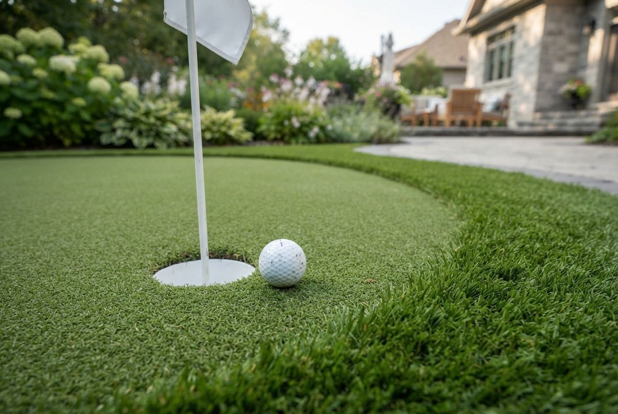 Backyard putting green installation in Stamford CT
