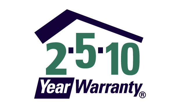 2-5-10 Year Warranty logo with purple roof line and green numbers