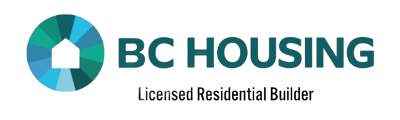BC Housing logo with teal circular icon and text “Licensed Residential Builder”