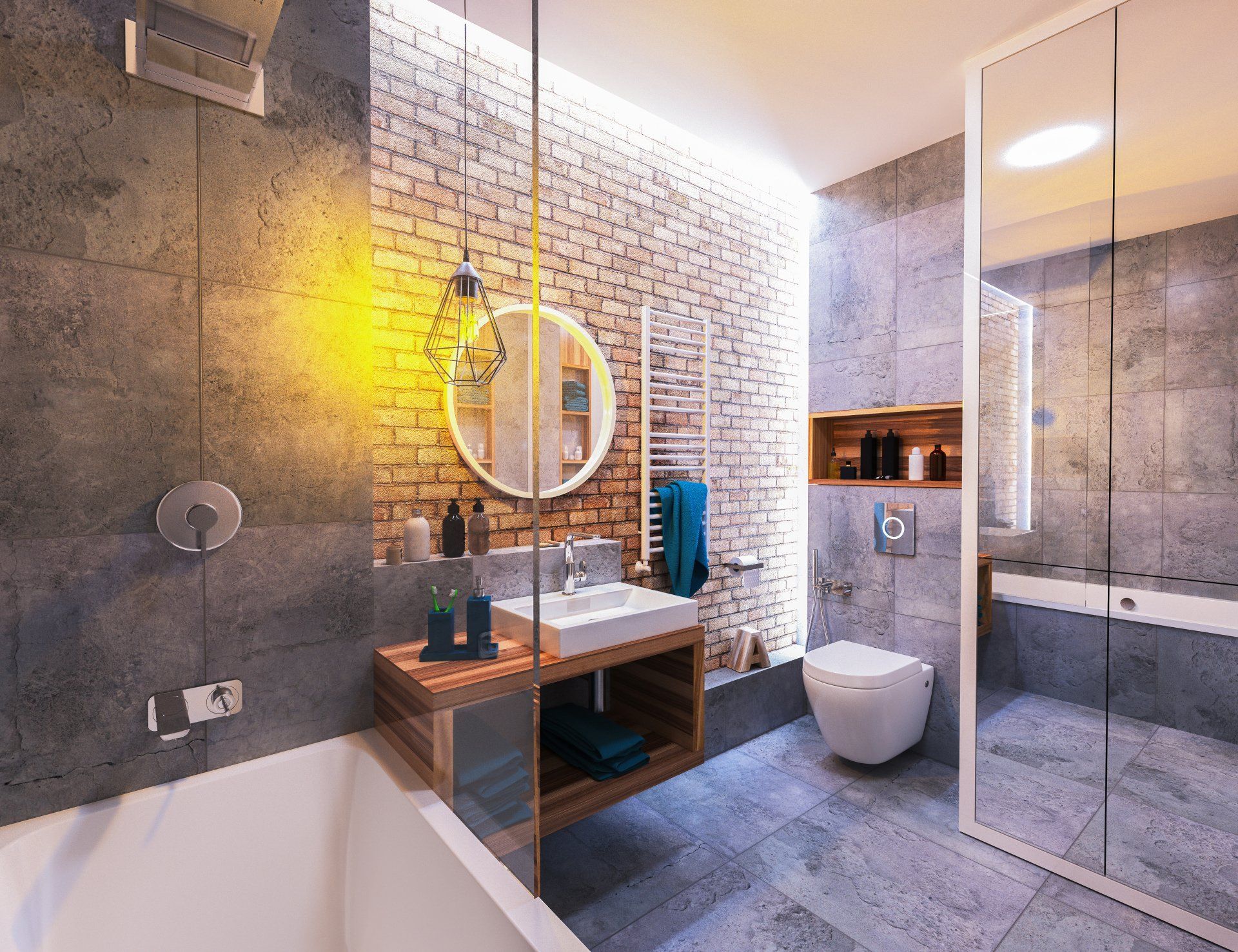 A bathroom with a sink , toilet , and bathtub.