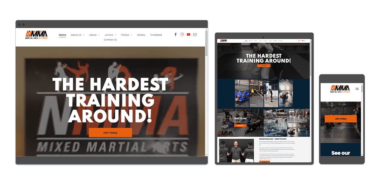 NMMA Kapow website previewed on a desktop, tablet and phone