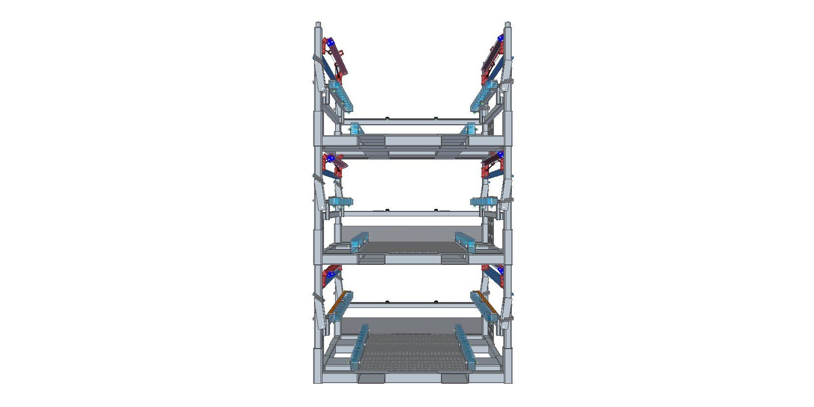 Unfolded Racks stacked in CAD