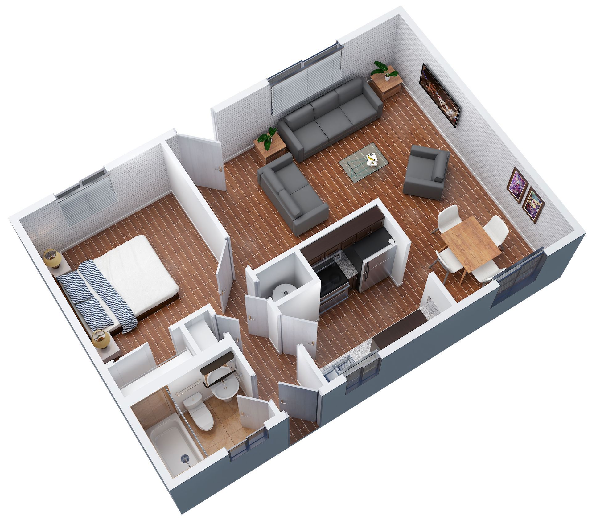 Apartment 3D Floorplan Rendering