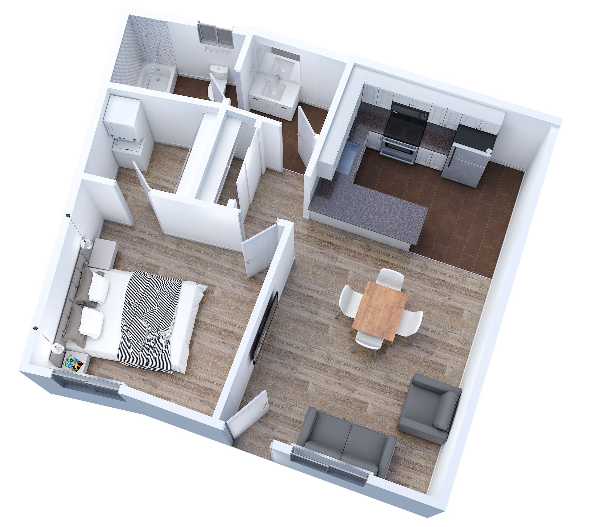 apartment black and white floor plan with room dimensions
