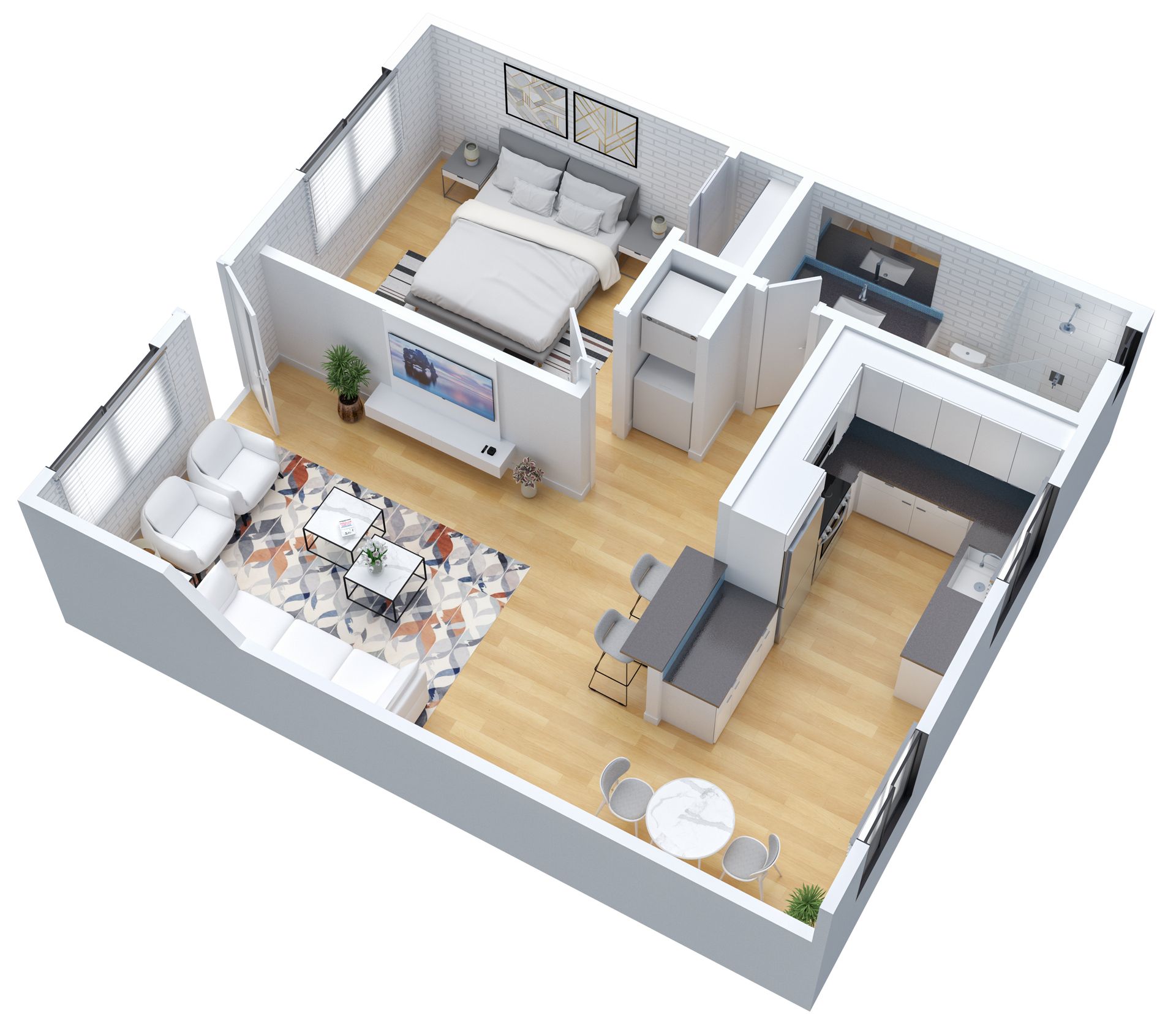 Apartment 3D Floorplan Rendering