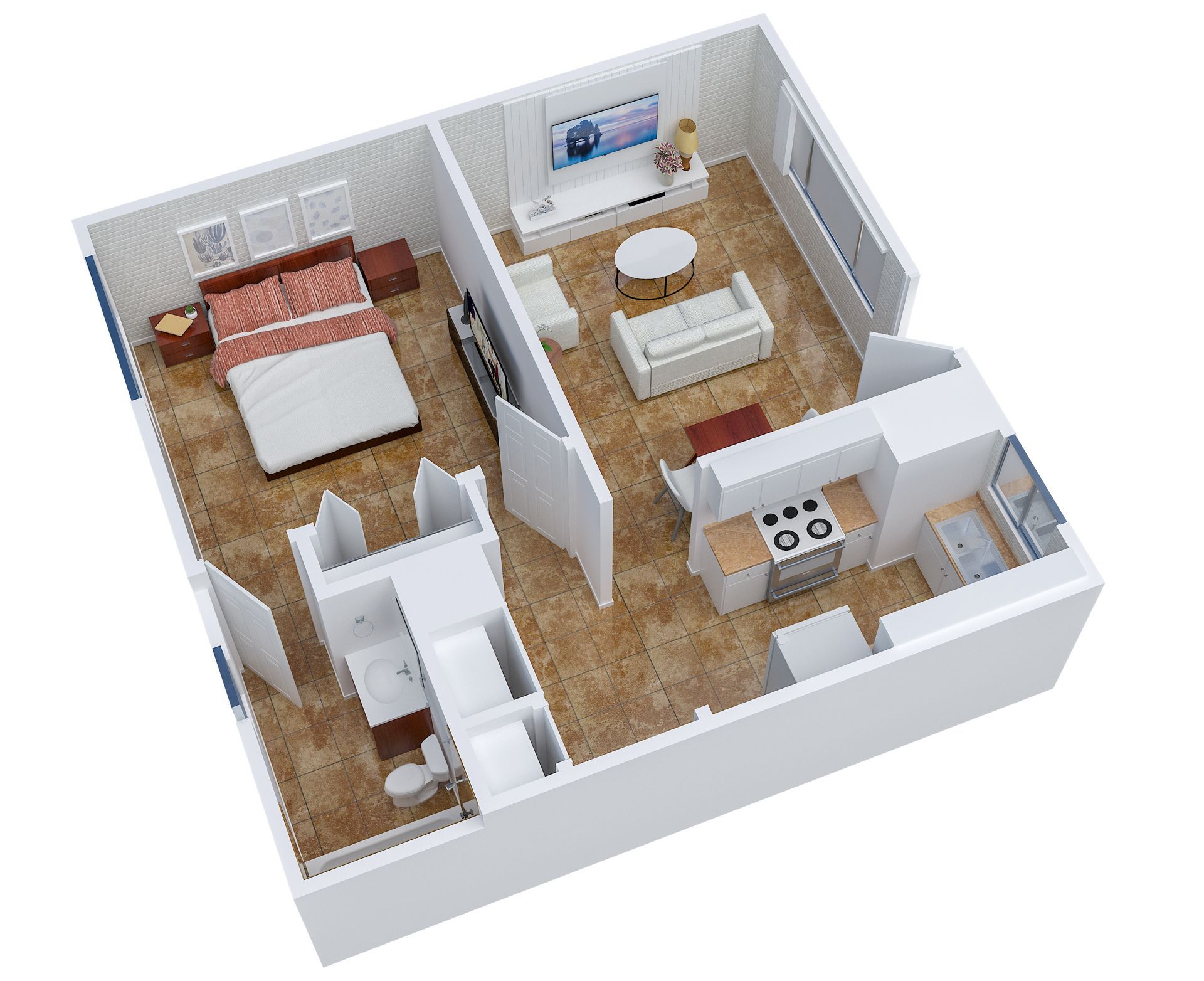 Apartment 3D Floorplan Rendering