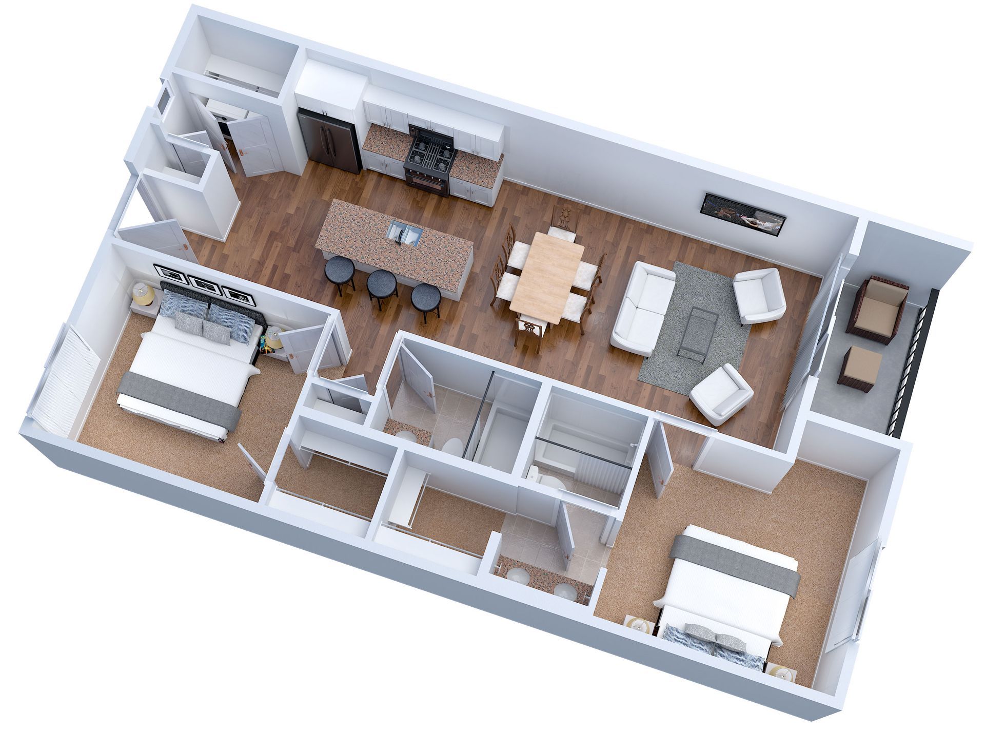 Apartment 3D Floorplan Rendering