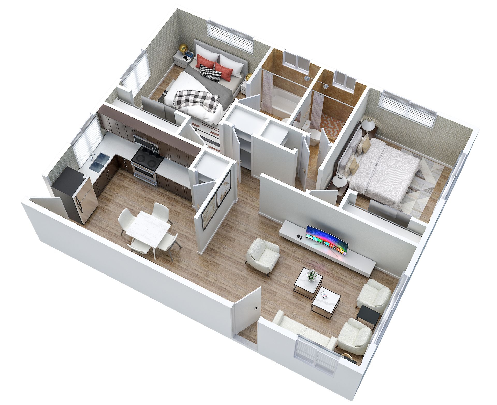 Apartment 3D Floorplan Rendering