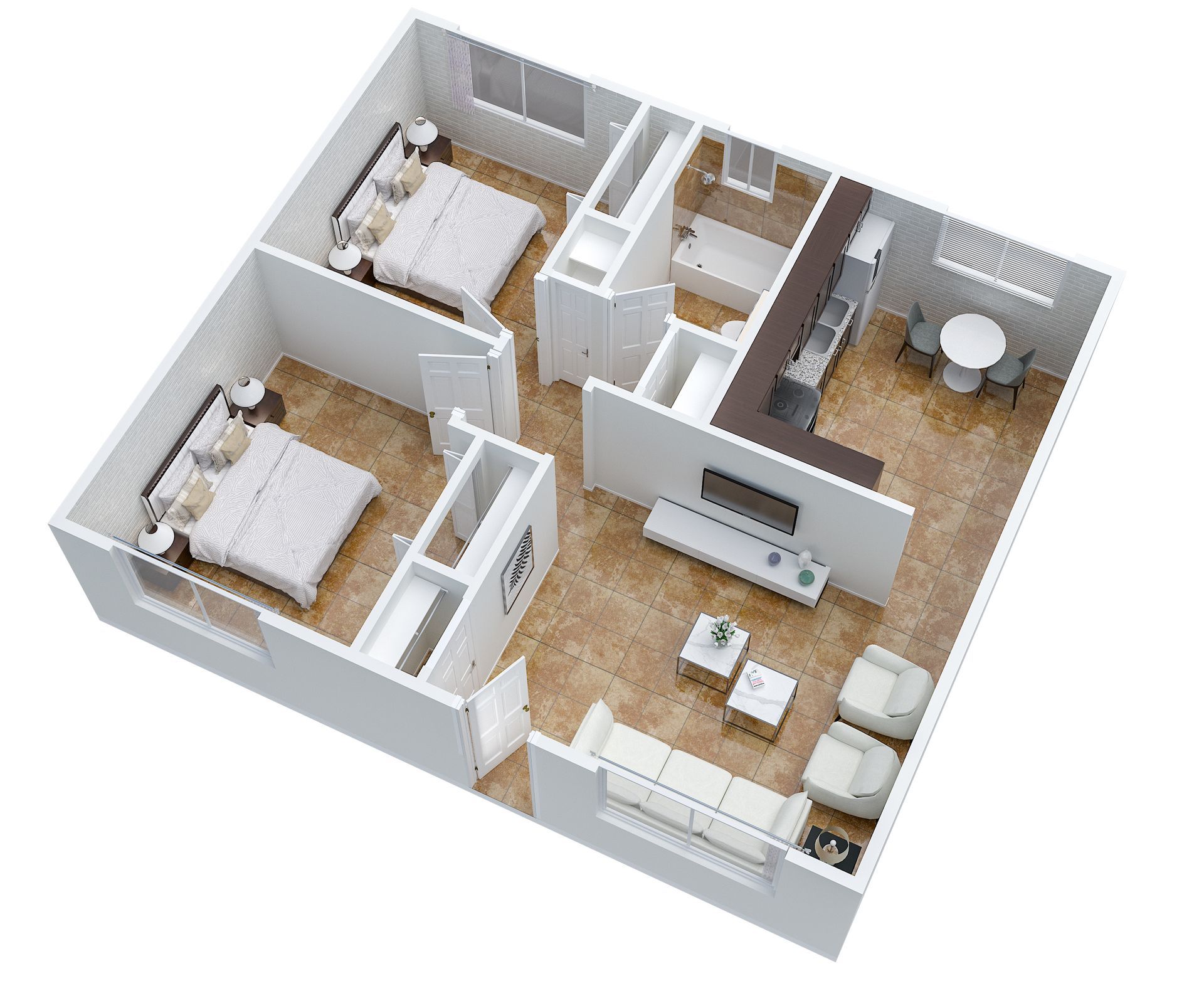 Apartment 3D Floorplan Rendering