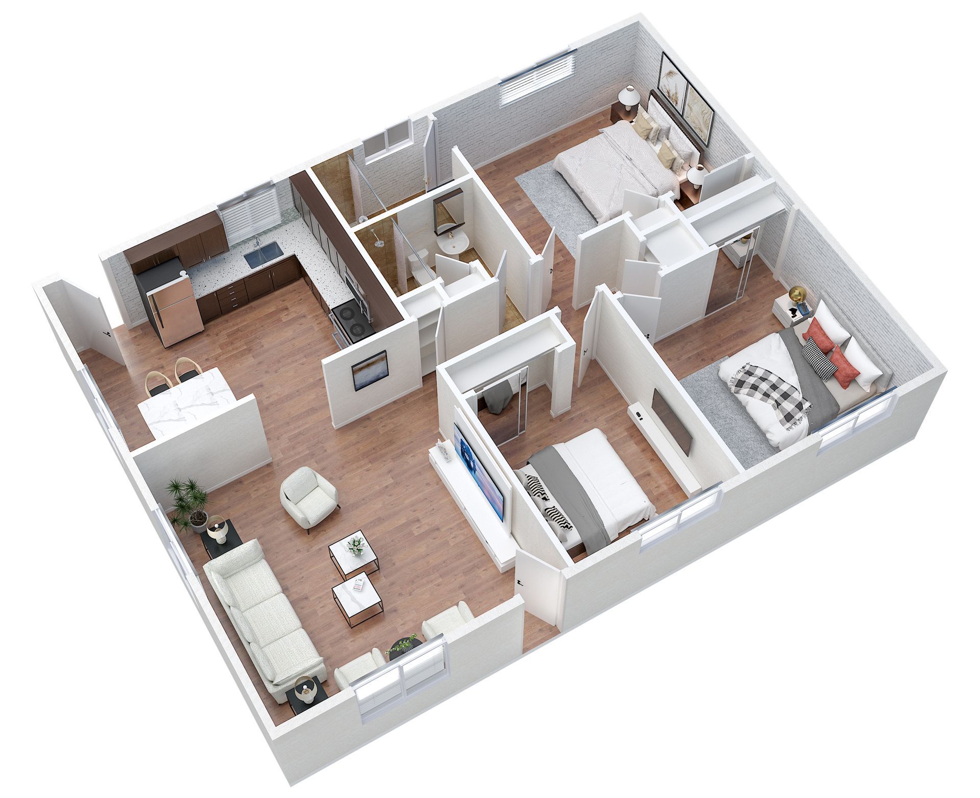 Apartment 3D Floorplan Rendering
