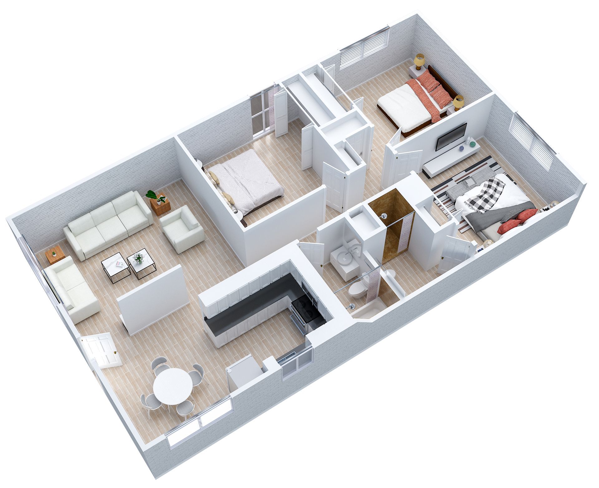 Apartment 3D Floorplan Rendering