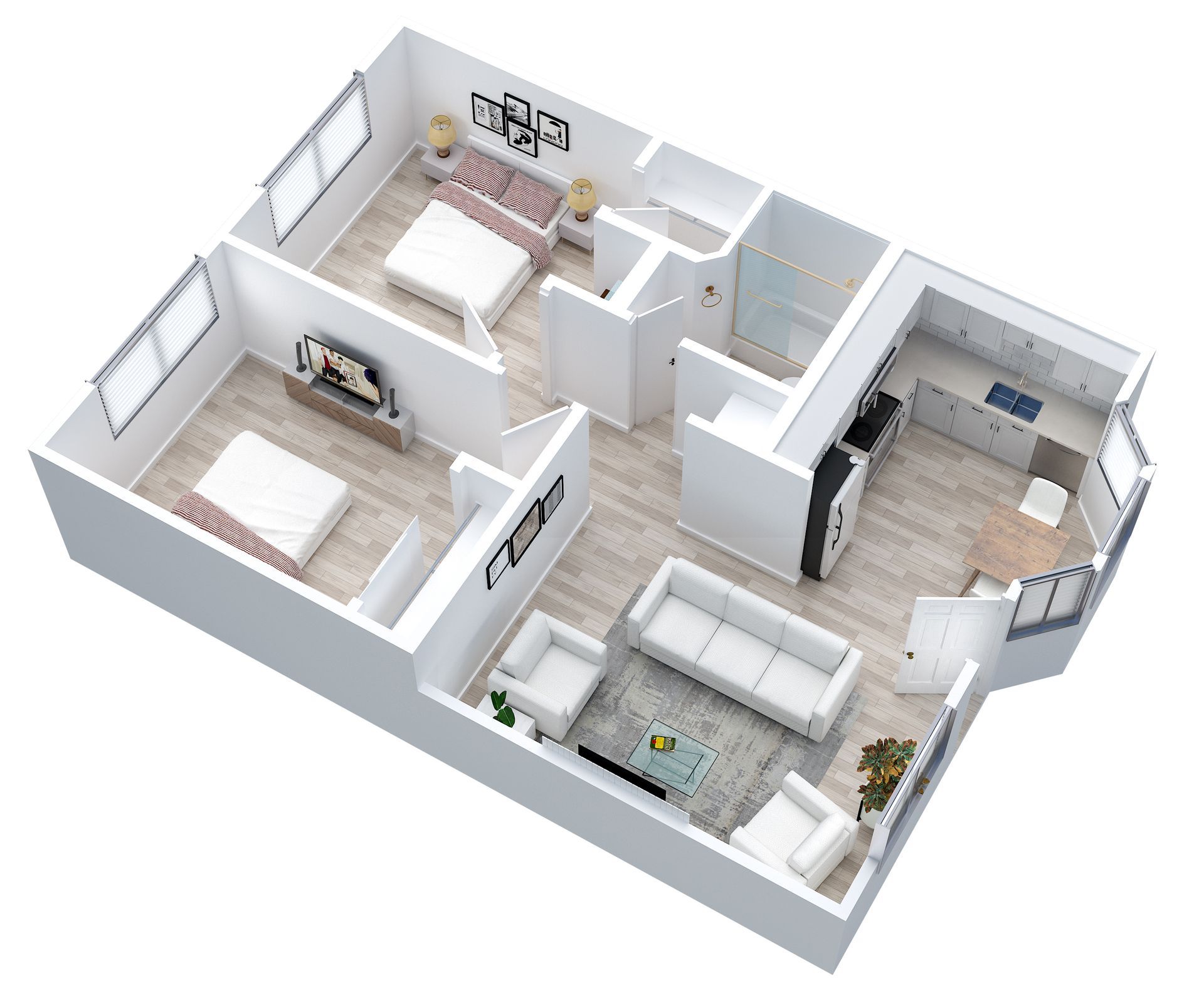 Apartment 3D Floorplan Rendering