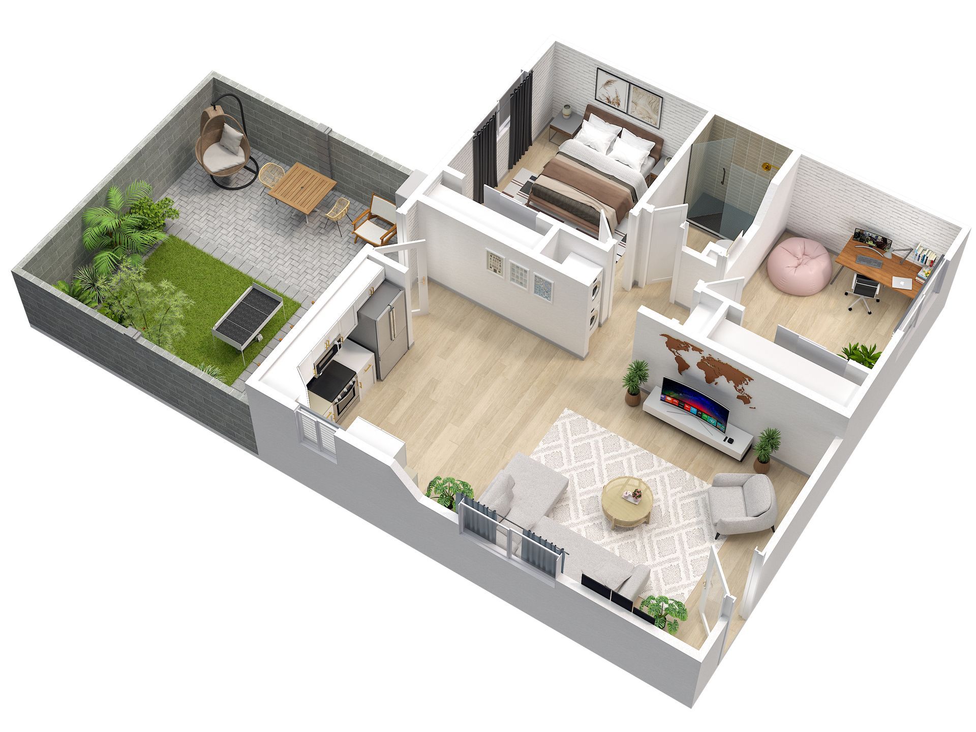 Apartment 3D Floorplan Rendering
