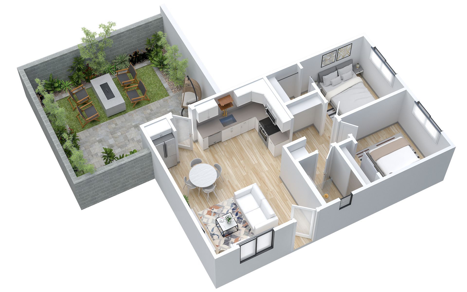 Apartment 3D Floorplan Rendering