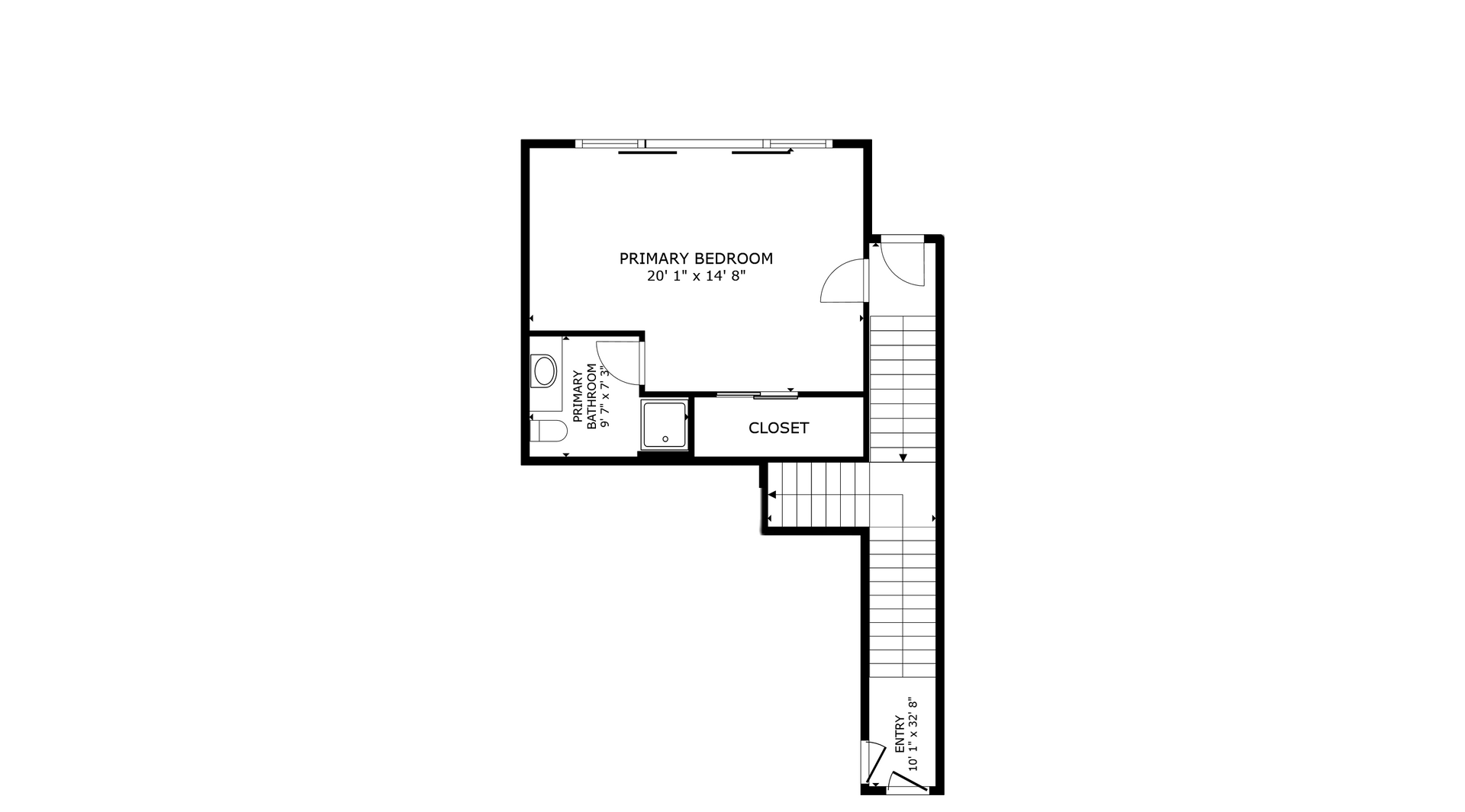apartment black and white floor plan with room dimensions