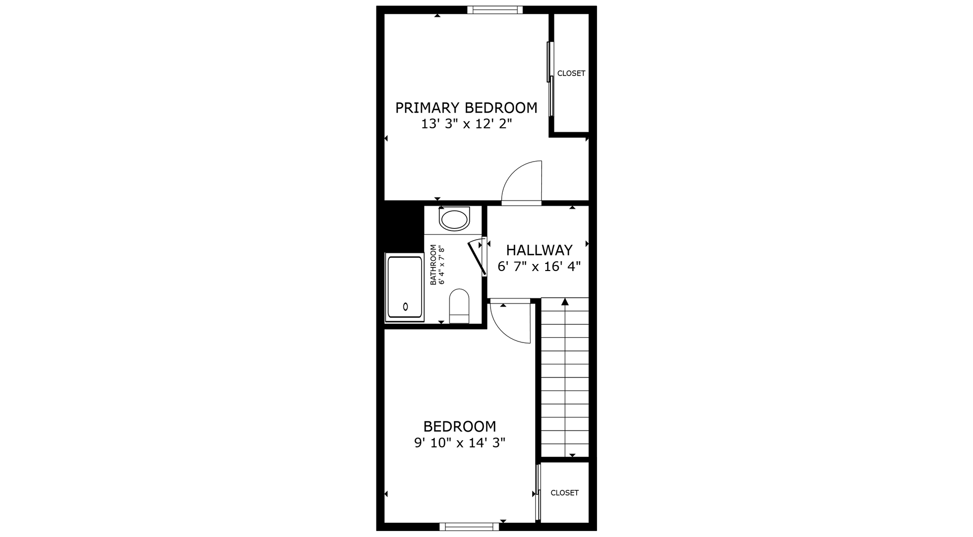 apartment black and white floor plan with room dimensions 