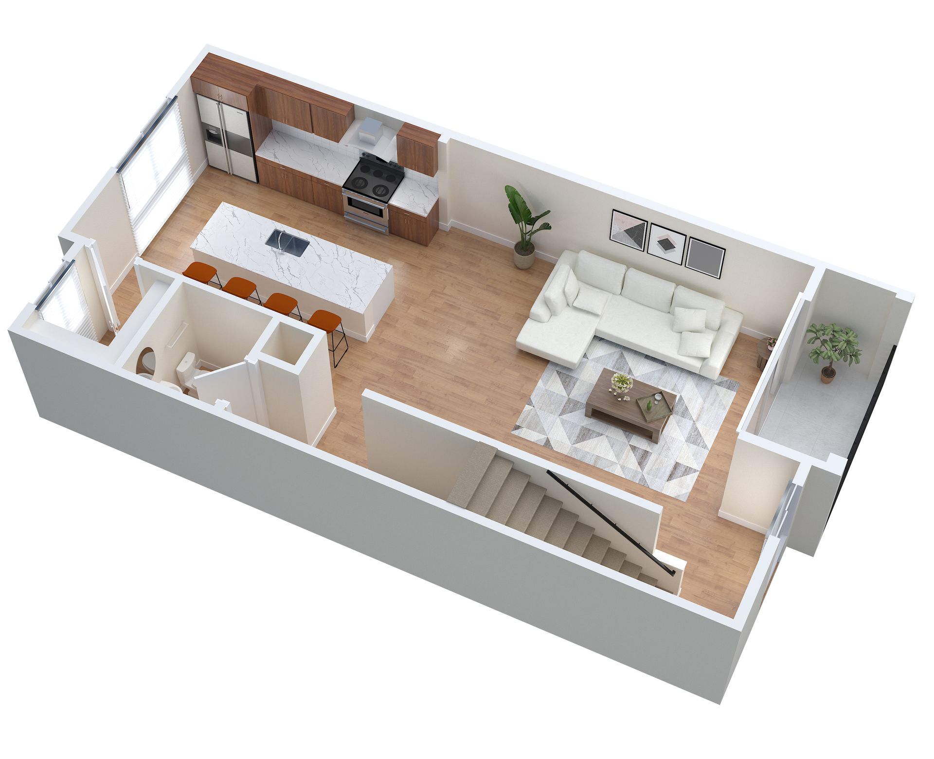 apartment black and white floor plan with room dimensions