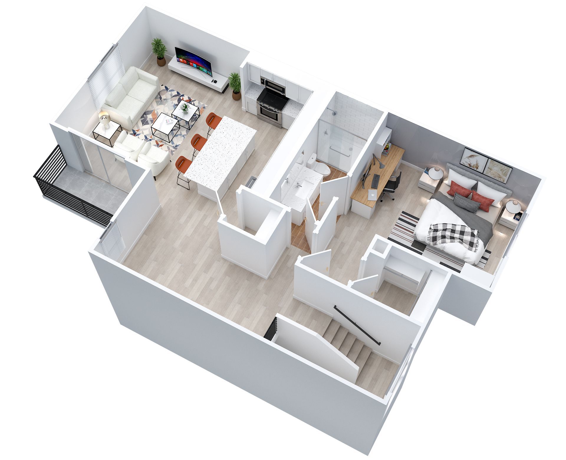 Apartment 3D Floorplan Rendering