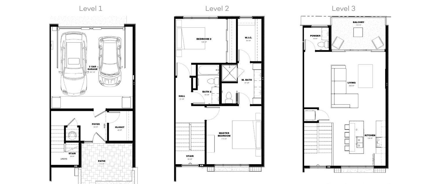 mz scottsdale apartment black and white floor plan with room dimensions