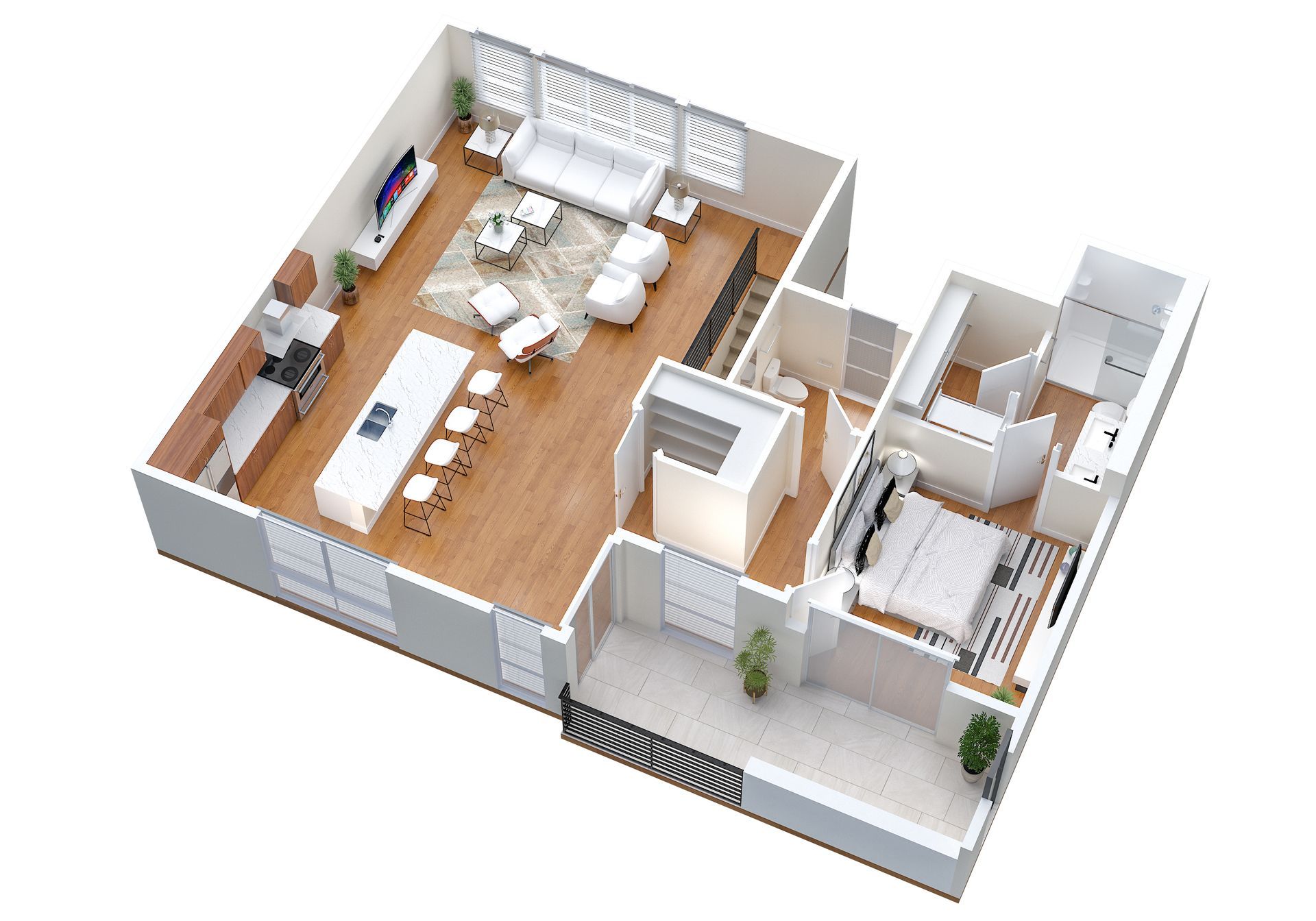 Apartment 3D Floorplan Rendering