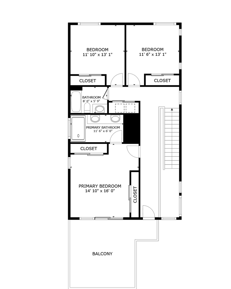 2011 turney apartment black and white floor plan with room dimensions 