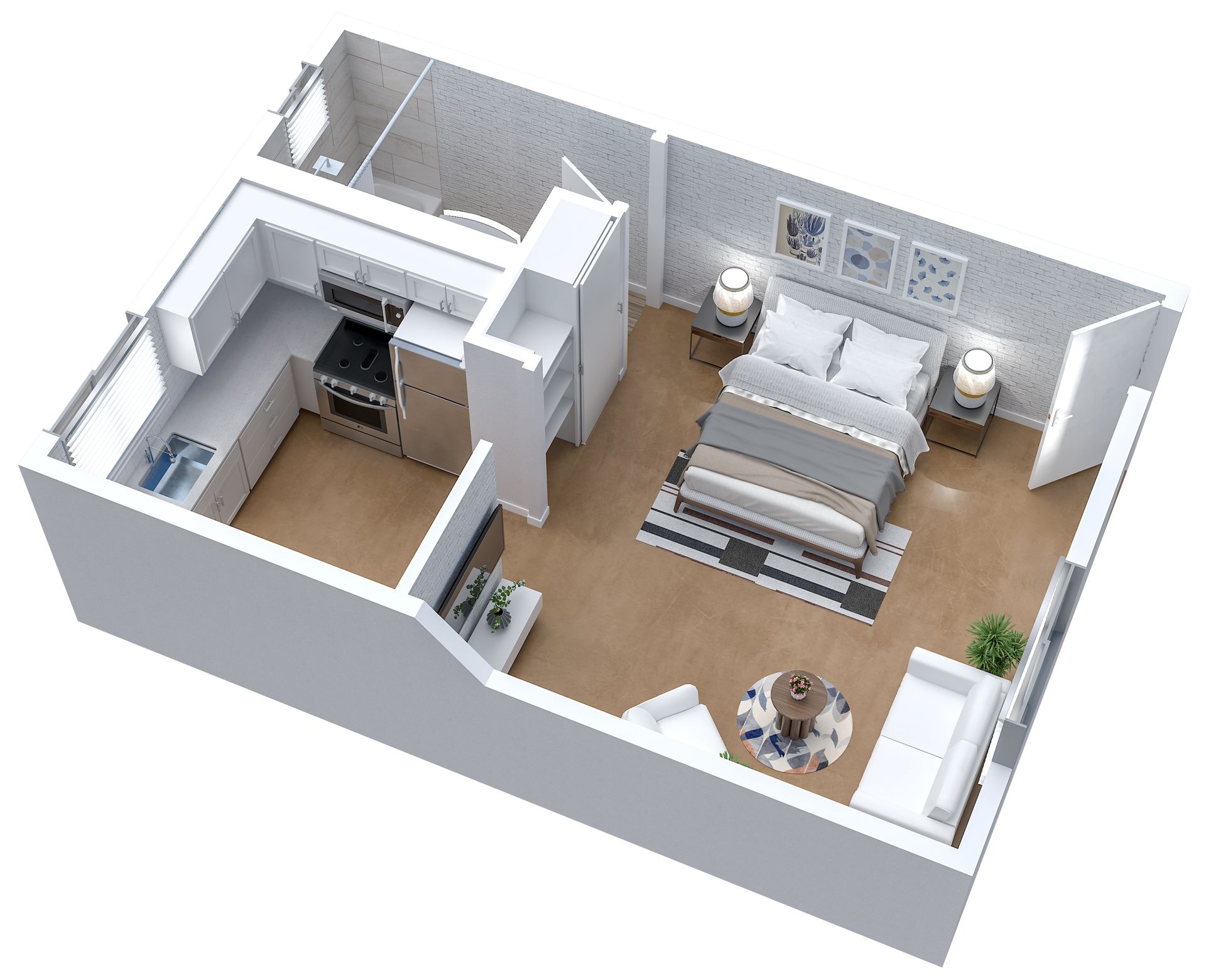 Apartment 3D Floorplan Rendering