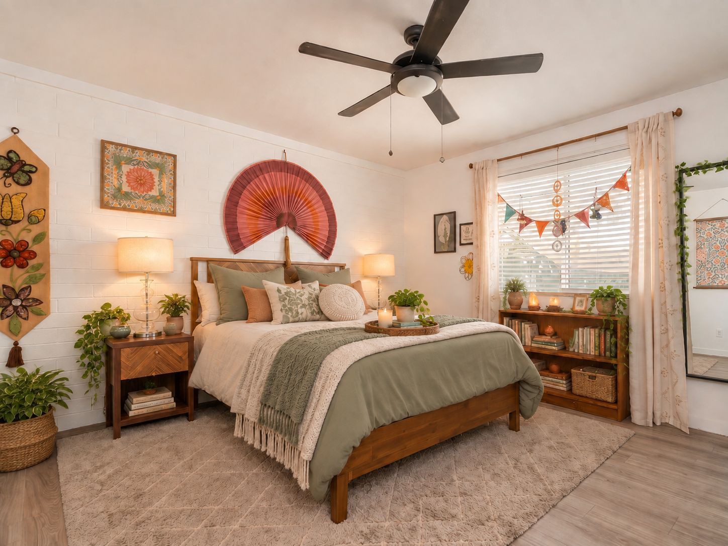 Furnished example: bedroom at Turney Villas.