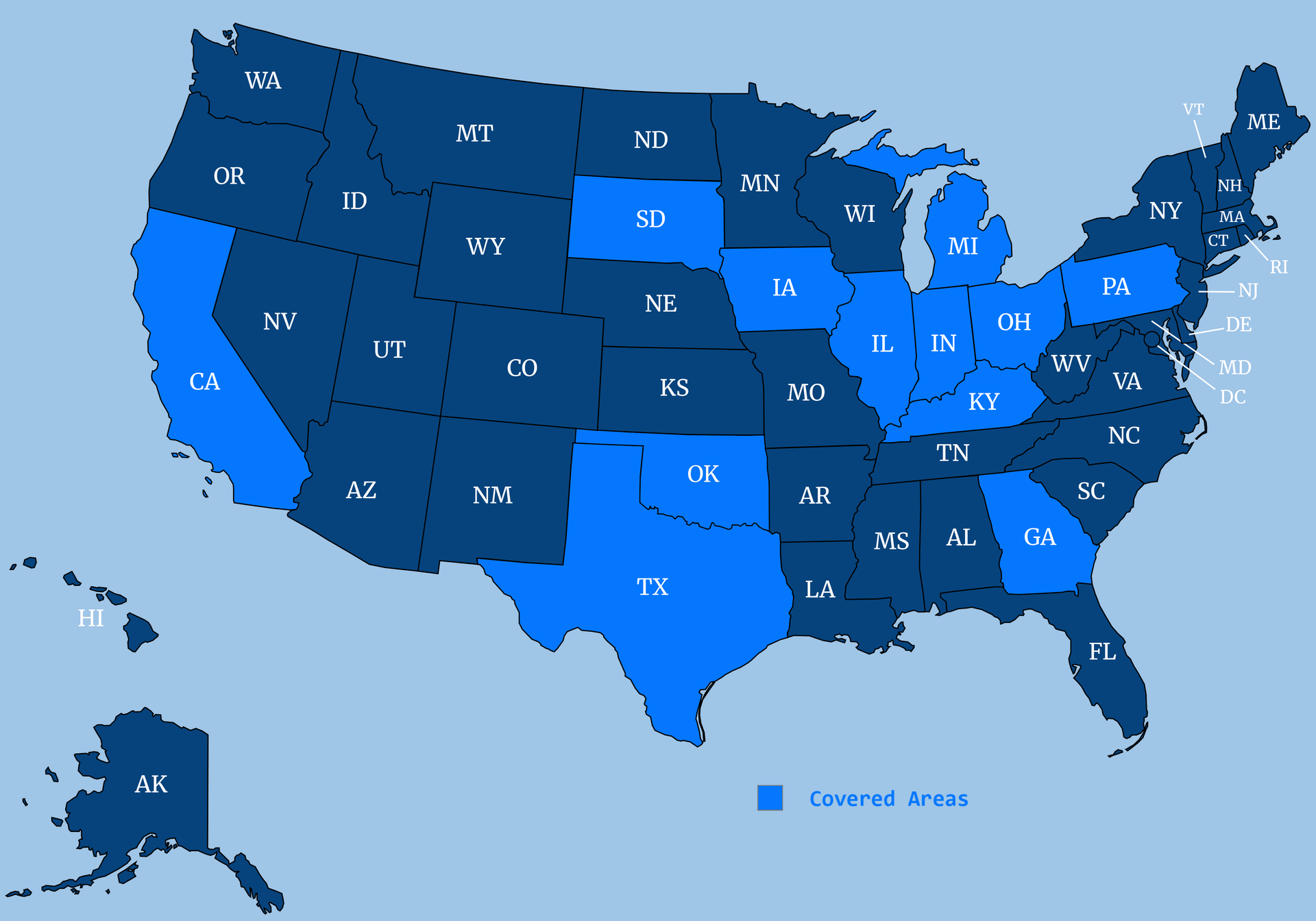 USA Service Map