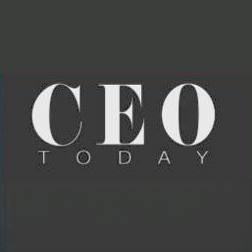 Logo for CEO Today, white text on a dark gray background.