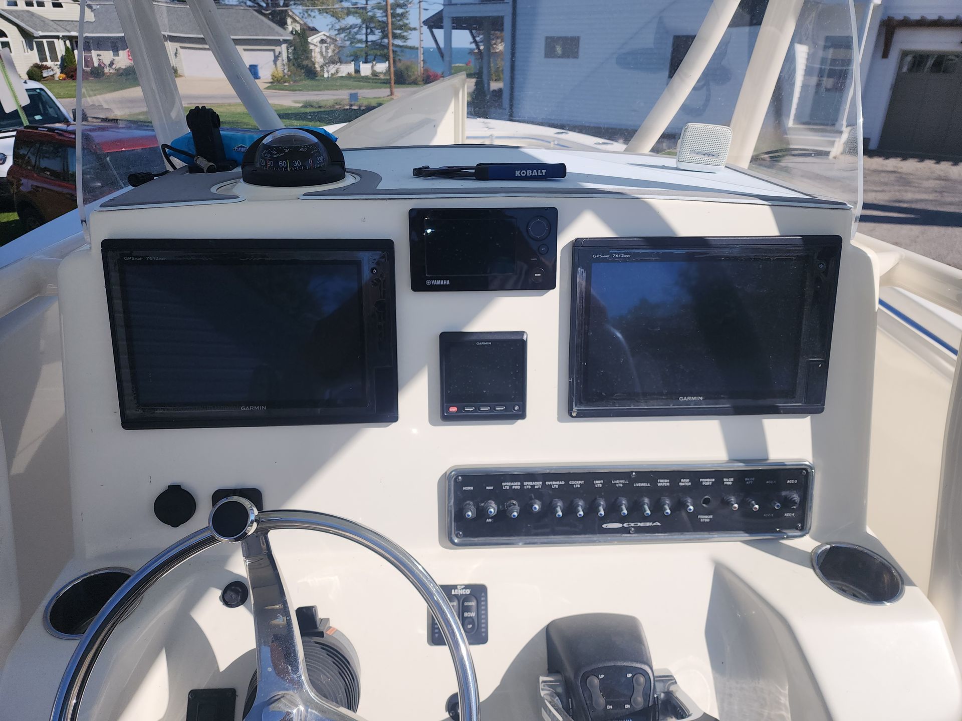 Before image 2 of reverse mount display installed by Mobile Marine Electronics LLC
