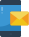 Blue and yellow envelope icon on a dark blue background