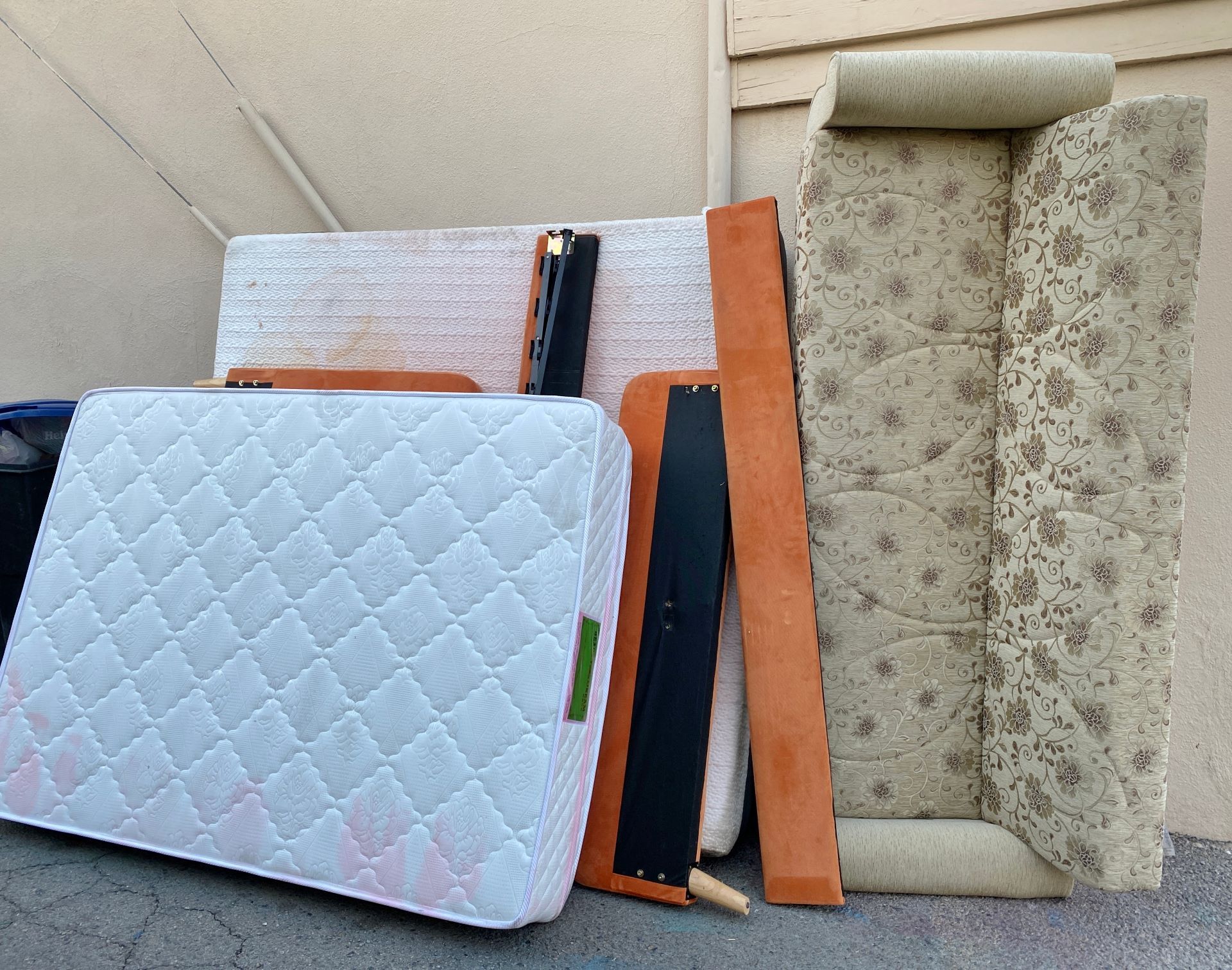 old furniture, furniture removal. couch and mattress and bedframe