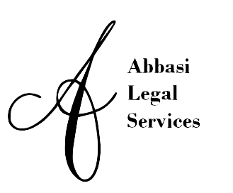Abbasi Legal Services logo with stylized black monogram and text on white background
