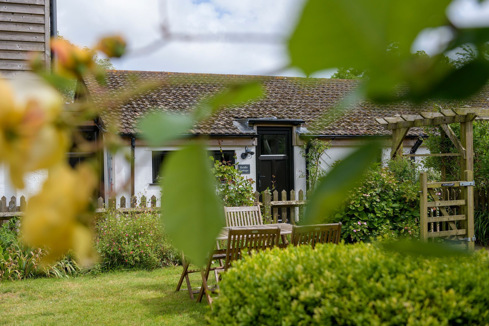 Outdoor Dining Space in front of the cottages.